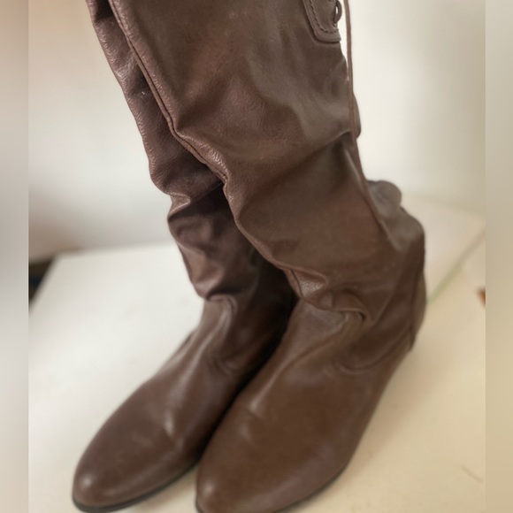 Shoes Unr8ed Women Brown Leather Boots 7m Poshmark